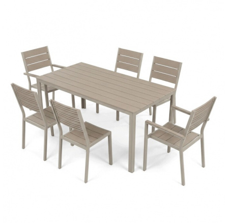 Zahradní sestava 156x78x74cm, polywood, béžová, AZS-B1656 CRM