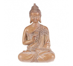 Buddha - polyresinová figurka, barva sv. hnědá