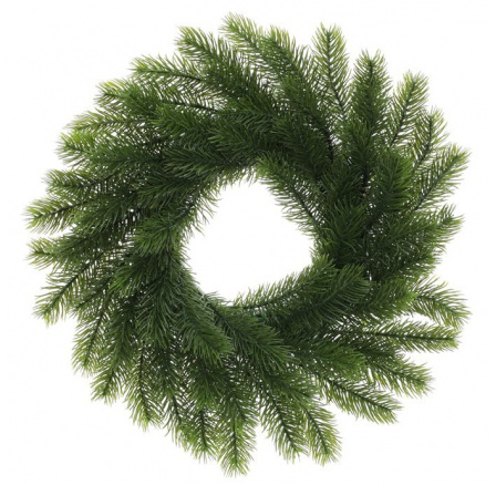 Věnec smrkový - pr. 35 cm, umělý, barva zelená