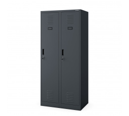 Kovová uzamykatelná šatní skříňka čtyřkomorová KACPER, 800 x 1800 x 500 mm, antracitová