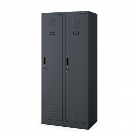 Kovová uzamykatelná šatní skříňka čtyřkomorová KACPER, 800 x 1800 x 500 mm, antracitová Kovová uzamykatelná šatní skříňka čtyřkomorová KACPER, 800 x 1800 x 500 mm, antracitová