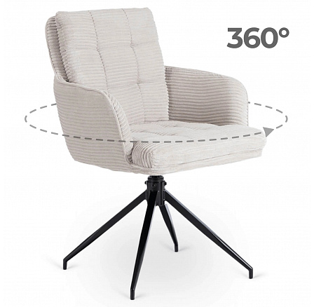 Otočná židle AKITA Šedá Manšestrová