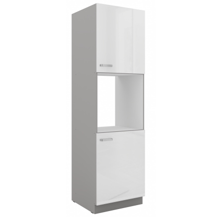Kuchyňská skříň BIANCA - 60 DP-210 2F, Šedá / Bílý lesk Kuchyňská skříň BIANCA - 60 DP-210 2F, Šedá / Bílý lesk