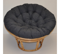 Ratanový papasan 115 cm medový - polstr tmavě šedý melír