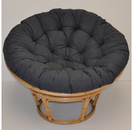 Ratanový papasan 115 cm medový - polstr tmavě šedý melír