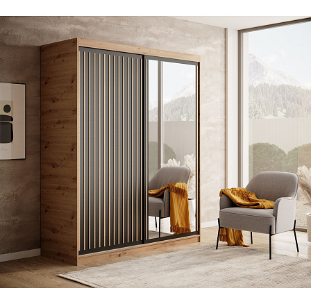 Posuvná skříň Delia 160 Artisan+Černá