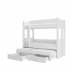 Třílůžková patrová postel ARTEMA 180x80 Bílá+Bílá