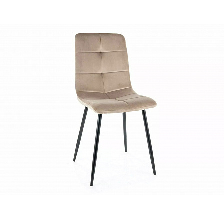 Jídelní židle IVO VELVET, béžový Bluvel 40/černý mat