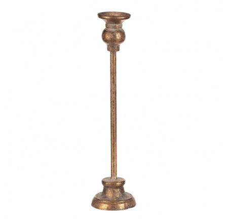 Svícen vysoký kovový - výška 31 cm, na podstavci, zlatý Svícen vysoký kovový - výška 31 cm, na podstavci, zlatý