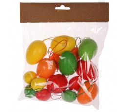 Vajíčka plastová - mix barev a velikostí, cena za balení (16 ks)