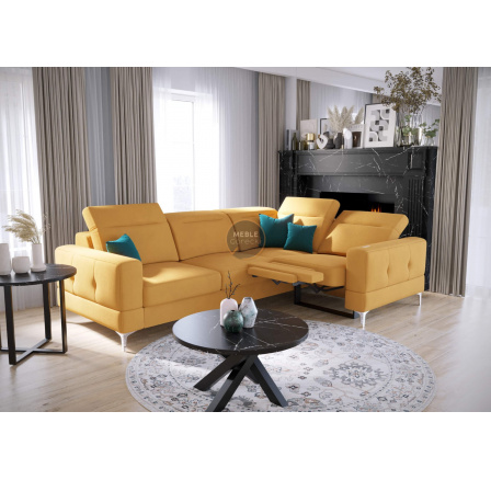 Rohová sedací souprava MALIBU , relax s funkcí spaní 185x250 cm - žlutá , pravá Rohová sedací souprava MALIBU , relax s funkcí spaní 185x250 cm - žlutá , pravá