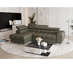 Rohová sedací souprava ASPEN MINI přírodní kůže 260x170 cm - levá, Olivová kůže