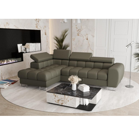 Rohová sedací souprava ASPEN MINI přírodní kůže 260x170 cm - levá, Olivová kůže Rohová sedací souprava ASPEN MINI přírodní kůže 260x170 cm - levá, Olivová kůže