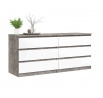 Komoda SIMPLICITY 232, Beton/Bílý lesk