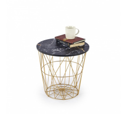 Konferenční stolek HARISSA G, zlatá/mramor