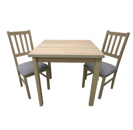 Jídelní set MILÉNIUM 5, stůl + 2 židle, dub sonoma