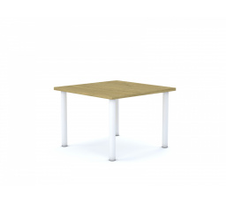 Školní lavice CLASSIC Čtverec 750x750, rám bílý/dubová deska velikost 5