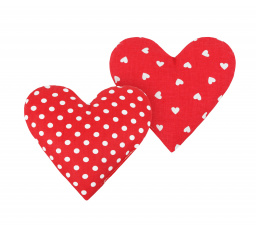 Polštářek srdíčko SADA 2ks puntík a srdíčka červená