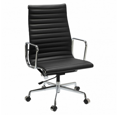 Kancelářské křeslo CH1191T černá kůže/chrom