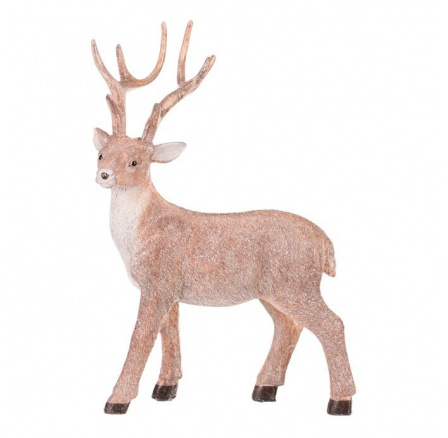 Jelen - polyresinová figurka, stojící, vel. XL, béžovo-hnědý Jelen - polyresinová figurka, stojící, vel. XL, béžovo-hnědý