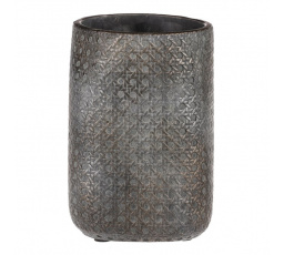 Váza betonová - s mozaikou, barva šedá
