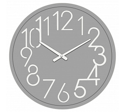 Hodiny nástěnné - pr. 60 cm, MDF, světle šedé