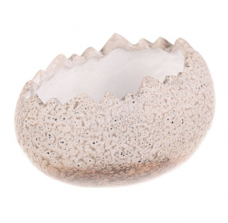 Obal na květiny - keramické vajíčko, vel. M, krémové Obal na květiny - keramické vajíčko, vel. M, krémové