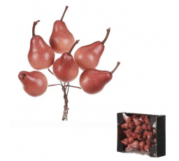 Hrušky na drátku - umělé, růžové, cena za balení (36 ks)
