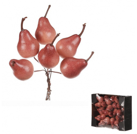Hrušky na drátku - umělé, růžové, cena za balení (36 ks)