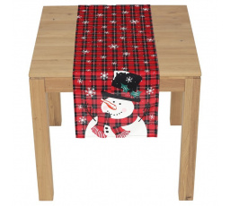 Běhoun - se sněhulákem, 100% polyester, 40 x 150 cm