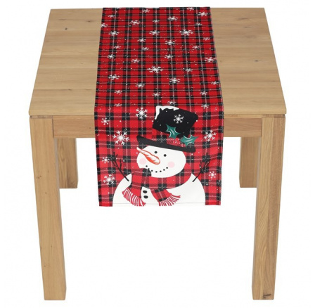 Běhoun - se sněhulákem, 100% polyester, 40 x 150 cm