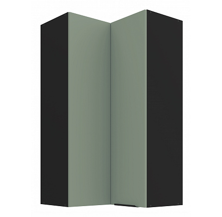 Horní rohová skříňka ARIA - 60x60 GN-108 2F (90°), Černá/Aquamarine