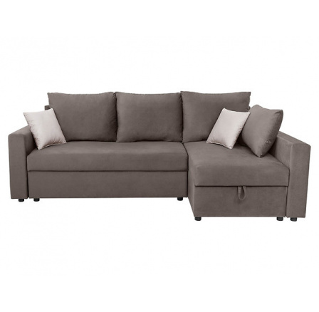 Rohová sedací souprava PŘEMEK IV LUX, UNI, šedohnědá/béžová