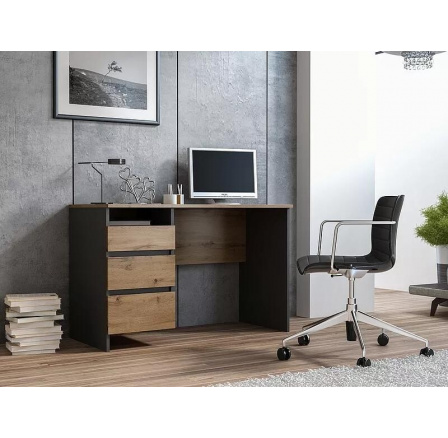 Psací stůl B-005, dub wotan/antracit