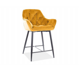 Barová židle CHERRY H-2 Velvet, Curry Bluvel 68/černý mat