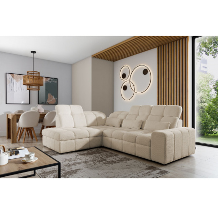 Rohová sedačka Magnelio L s elektricky vysouvatelným sedákem / funkce spaní / Catch Me 02 / levá strana