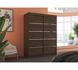 Šatní skříň s posuvnými dveřmi LUFT 150 Choco+Choco