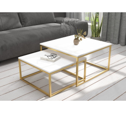 Konferenční stolek 2v1 KAMA Gold+White