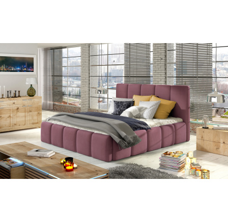 Łože Edvige + dřevěný rošt. + přidat. plyn. + kontakt. 160x200 Mat Velvet 63 1
