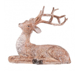 Jelen - polyresinová figurka, sedící, vel. S, béžovo-hnědý