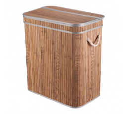 Koš prádelní - bambusový, s víkem, šedo-hnědý