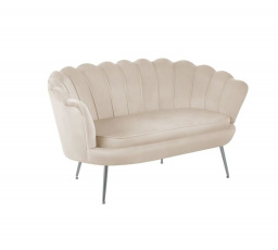 Sofa sametová béžová /nohy stříbrné/ SF1-FXJG