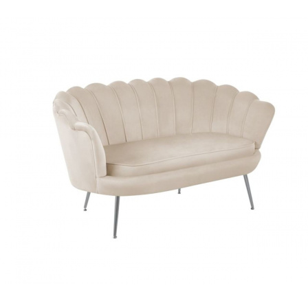 Sofa sametová béžová /nohy stříbrné/ SF1-FXJG