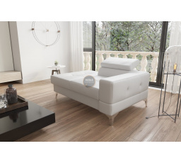 Sofa lenoška TOSCANIA 135 cm - bílá eko kůže, levá strana