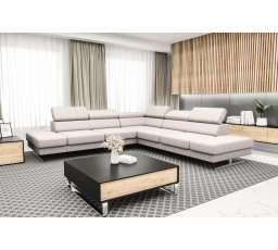 Rohová sedací souprava EMPORIO MAX 300 x 300 + Taburet 70 x 70 (ODSTÍN IVORY)SH03 - Rychlé doručení